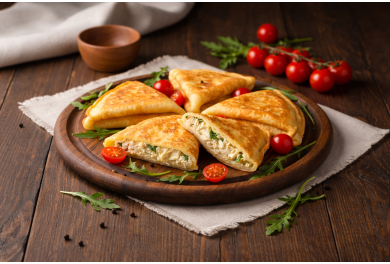 Benderiki with chicken and cheese