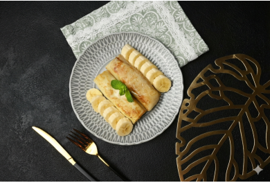 Banana and condensed milk crepes