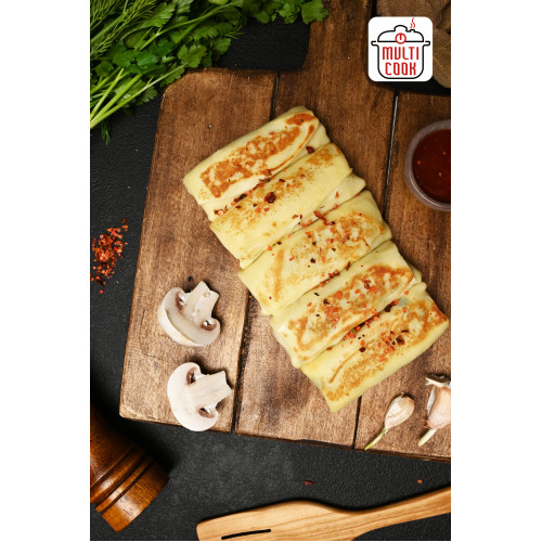 Chicken and Mushroom Crepes – Thin Pancakes with Chicken & Mushrooms
