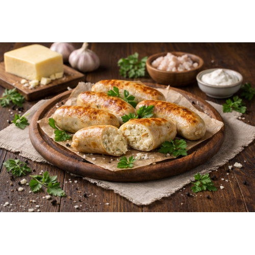 Chicken and cheese sausage in Natural Casing