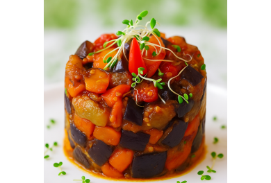 Roasted eggplant and peppers salad (Fully Cooked & Ready to Eat)