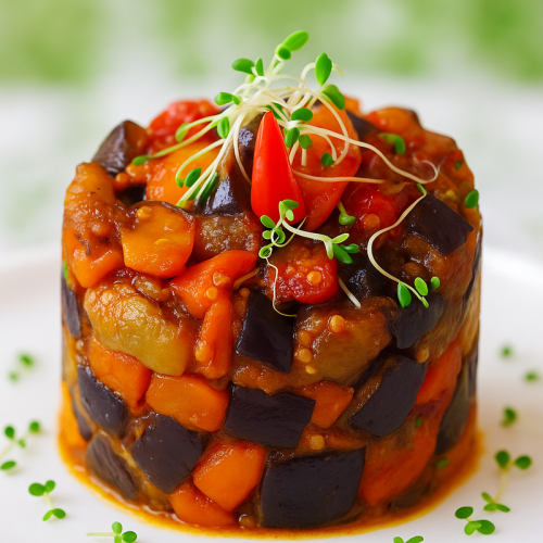 Roasted eggplant and peppers salad (Fully Cooked & Ready to Eat)